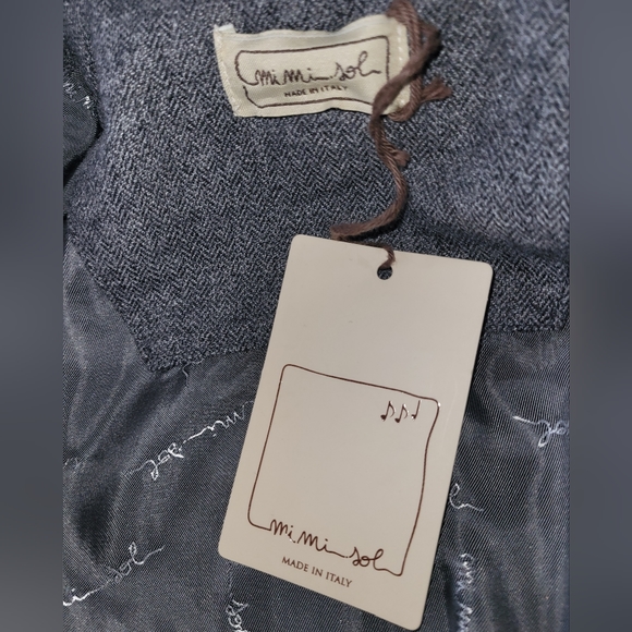 NWT Boy's Mimisol MadeinItaly Gray Herringbone Wool Blazer Jacket Sz 6 MSRP$240 - Picture 13 of 16